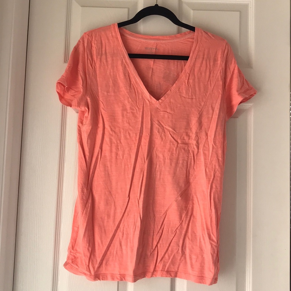Pastel Orange V-Neck T-Shirt